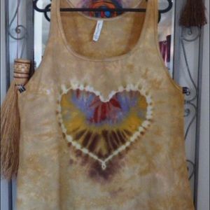 Tie-Dye Fall Flava Heart Tank Top